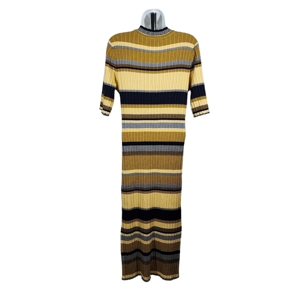 H&M STRIPED SHORT SLEEVE FORM FITTING DRESS - Picture 4 of 8